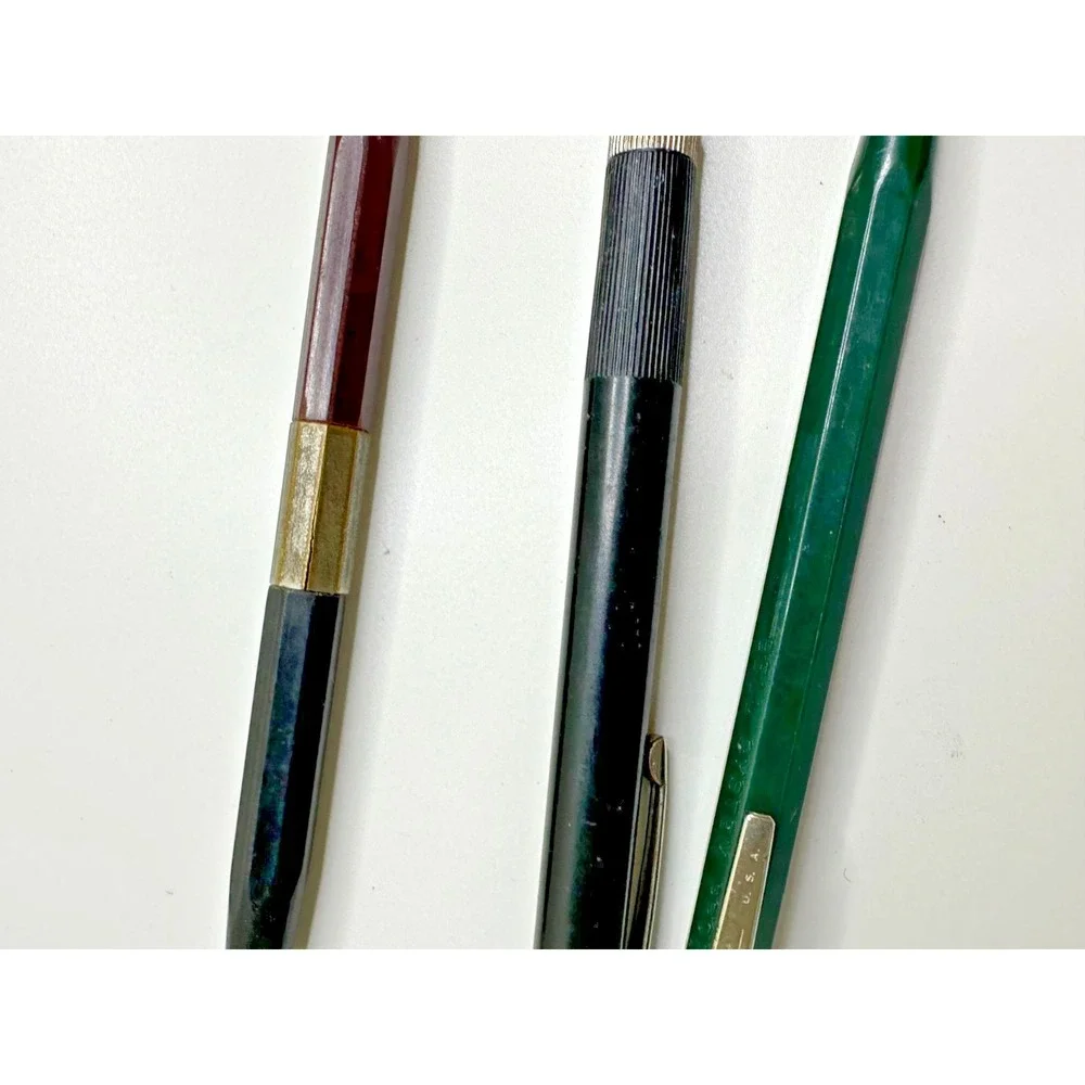 Vtg Autopoint Faber Mechanical Pencils Bell Systems Green Double End Drafting